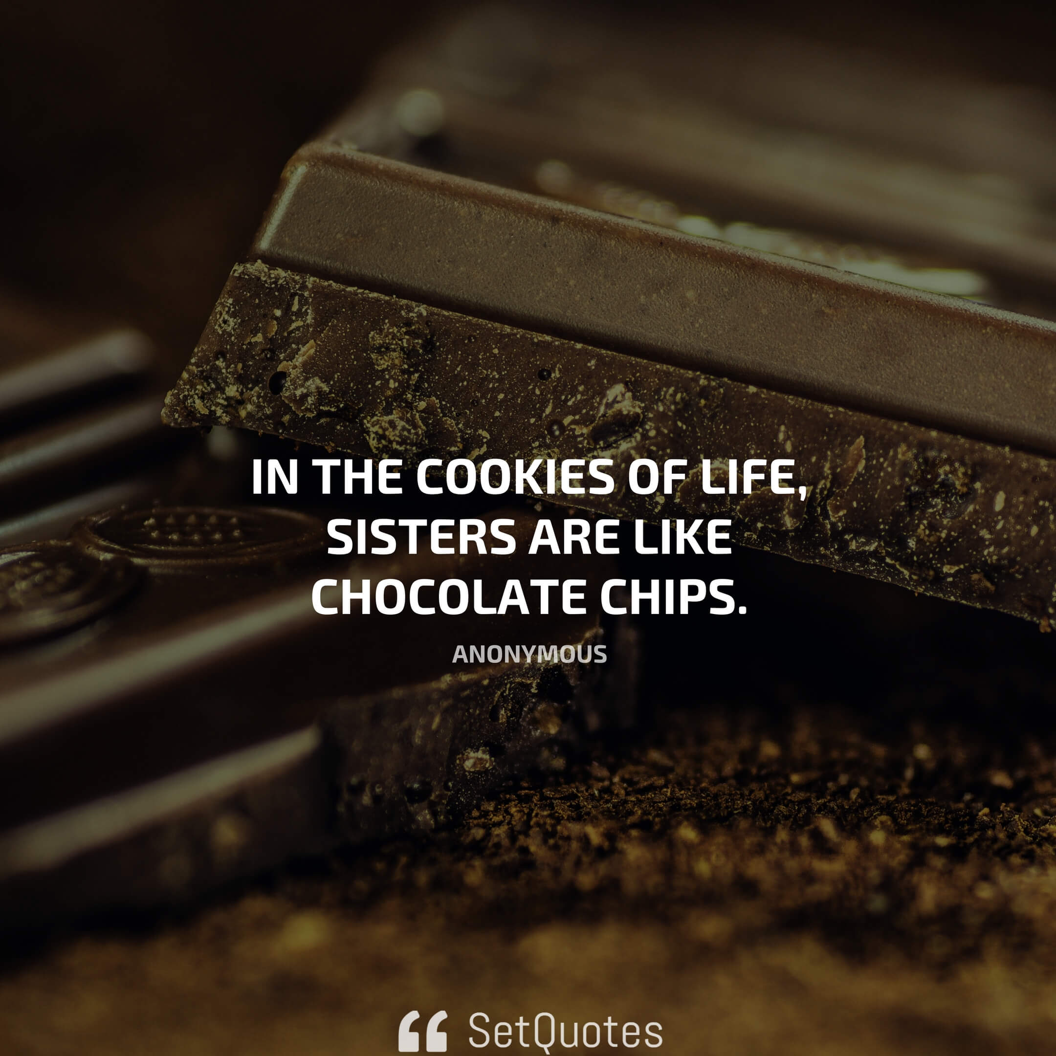“In the cookies of life, sisters are like chocolate chips”