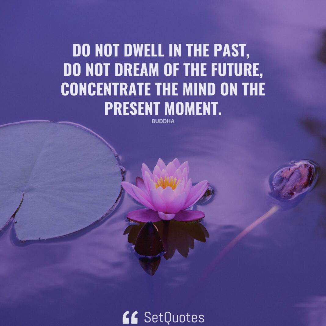 Do not dwell in the past, do not dream of the future, concentrate the mind on the present moment. – Buddha