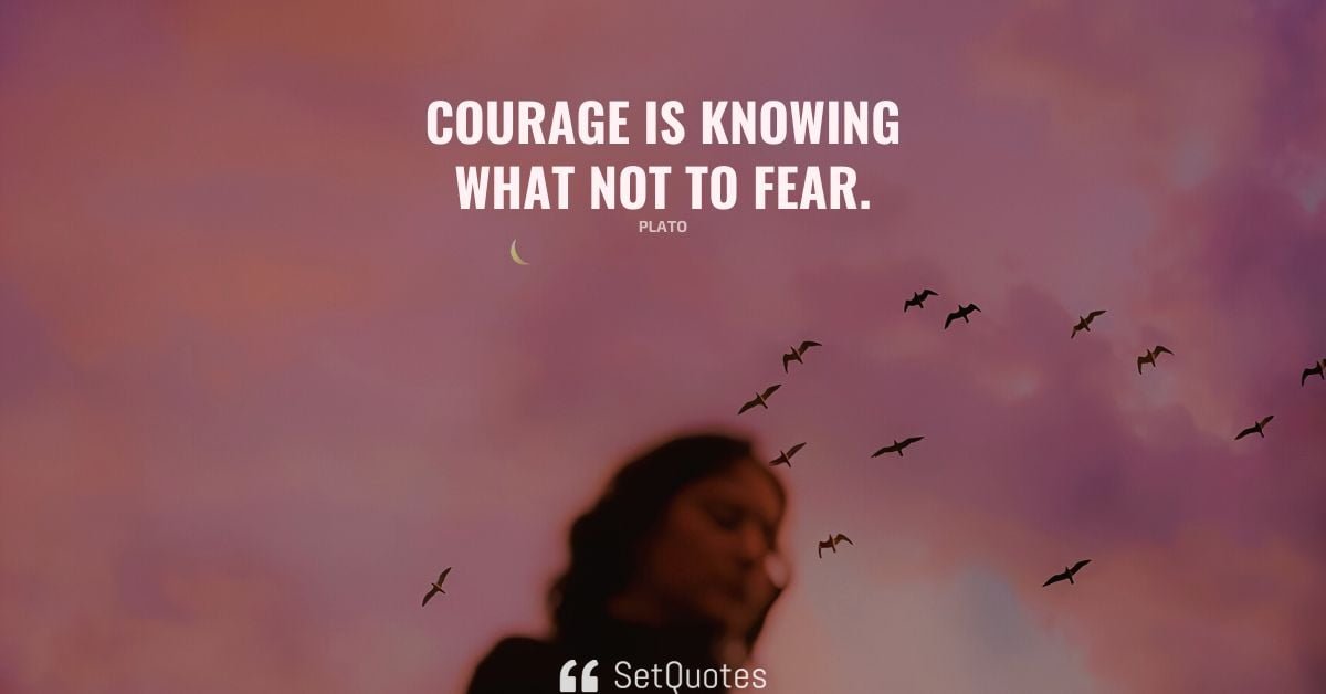 Courage Is Knowing What Not To Fear Courage is knowing what not to fear