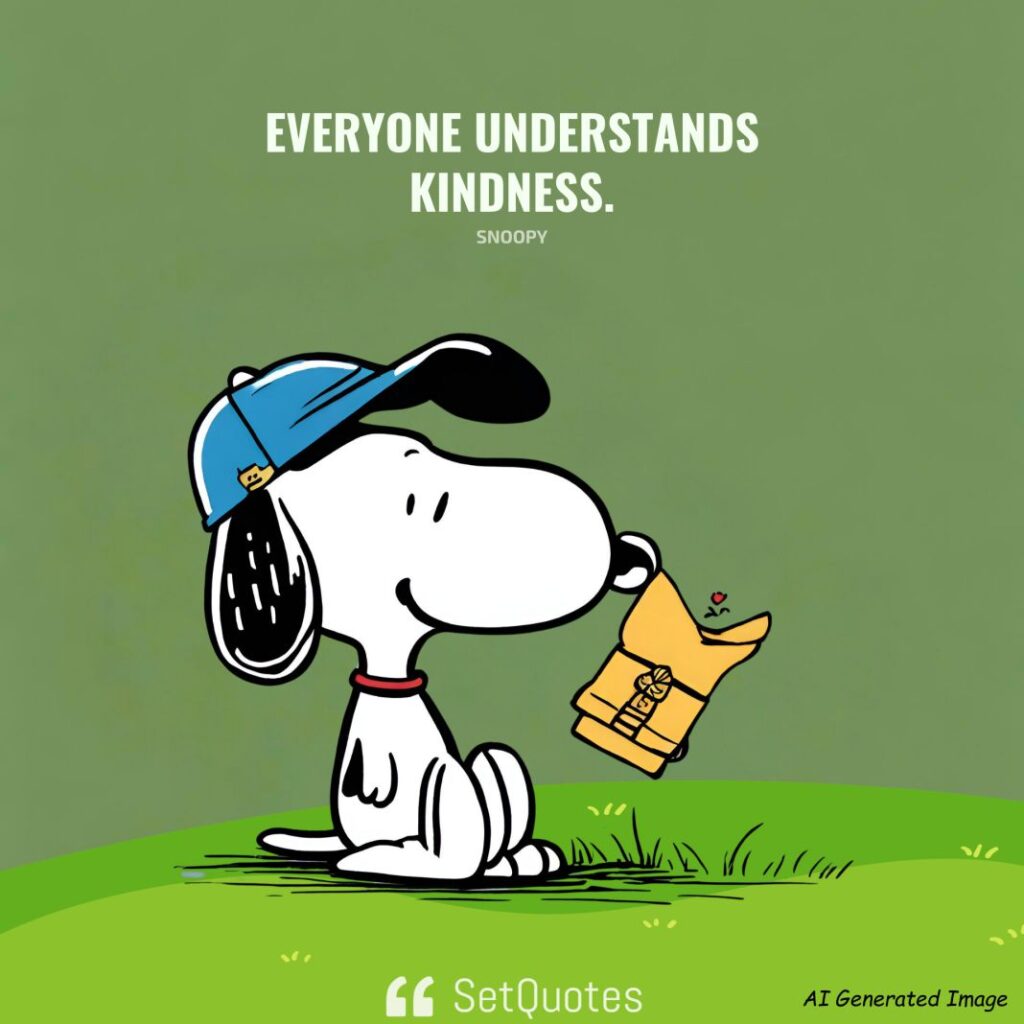 Everyone understands kindness. – Snoopy
