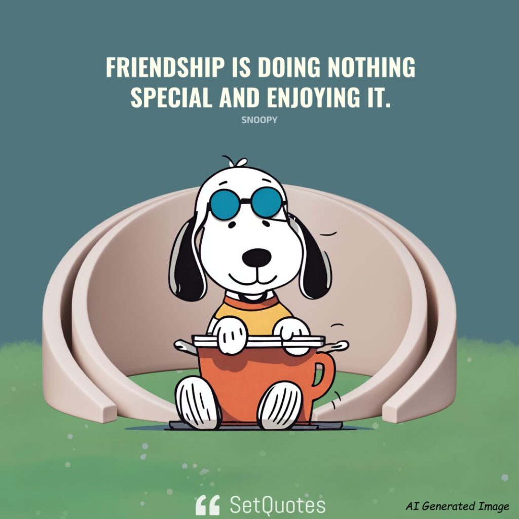 Friendship is doing nothing special and enjoying it. – Snoopy