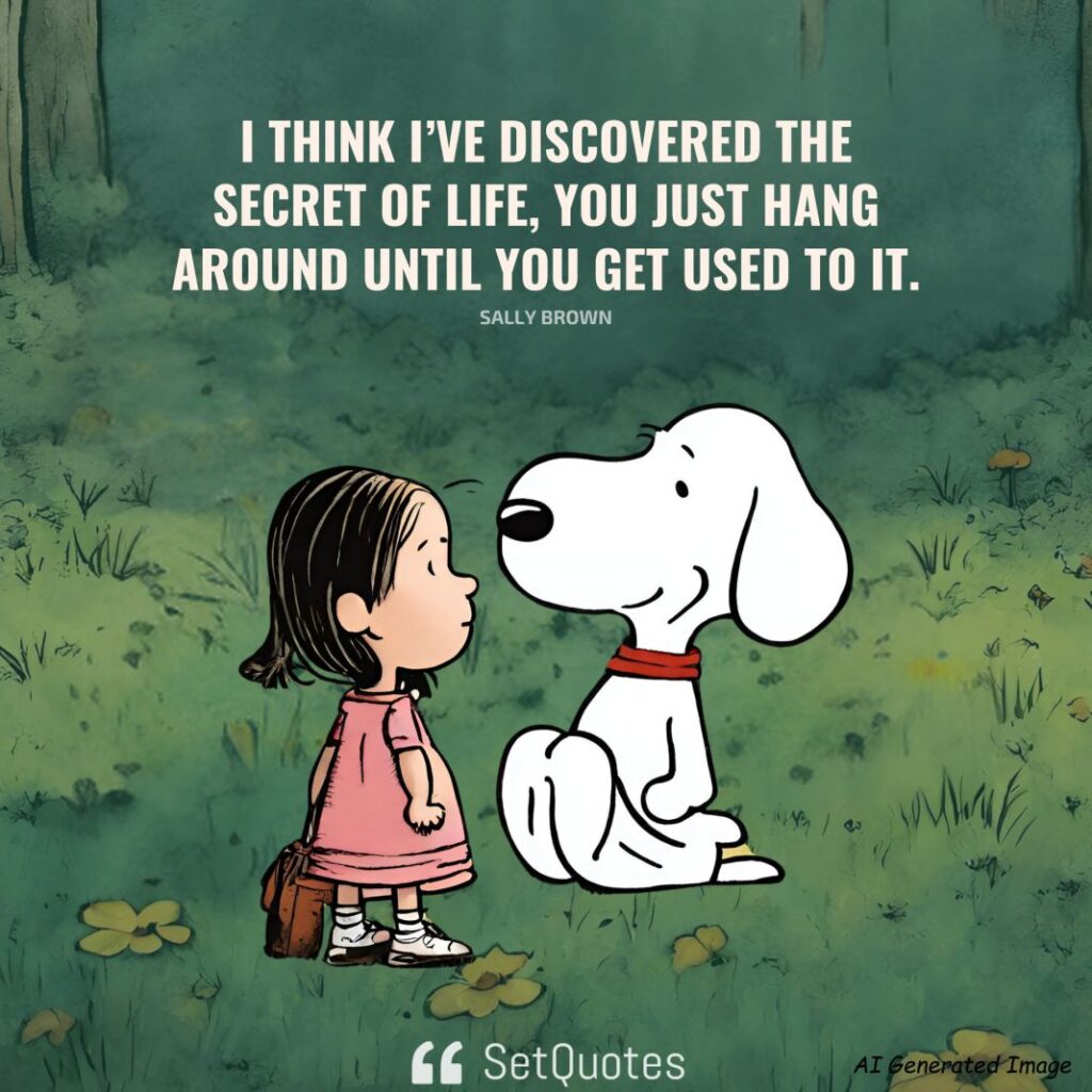 I think I’ve discovered the secret of life, you just hang around until you get used to it. – Sally Brown