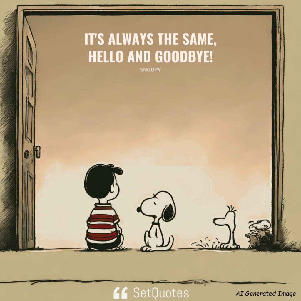 It's always the same, hello and goodbye! - Snoopy