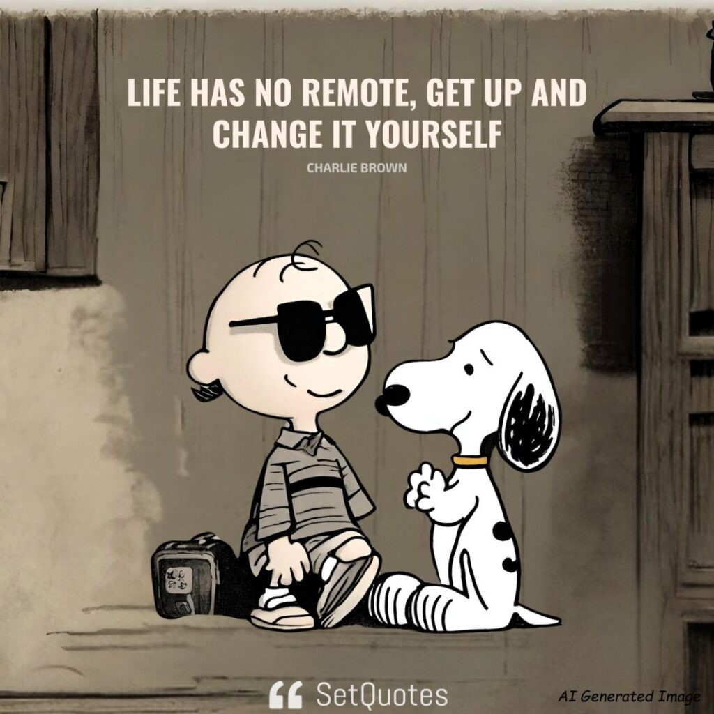 Life has no remote, get up and change it yourself. – Charlie Brown