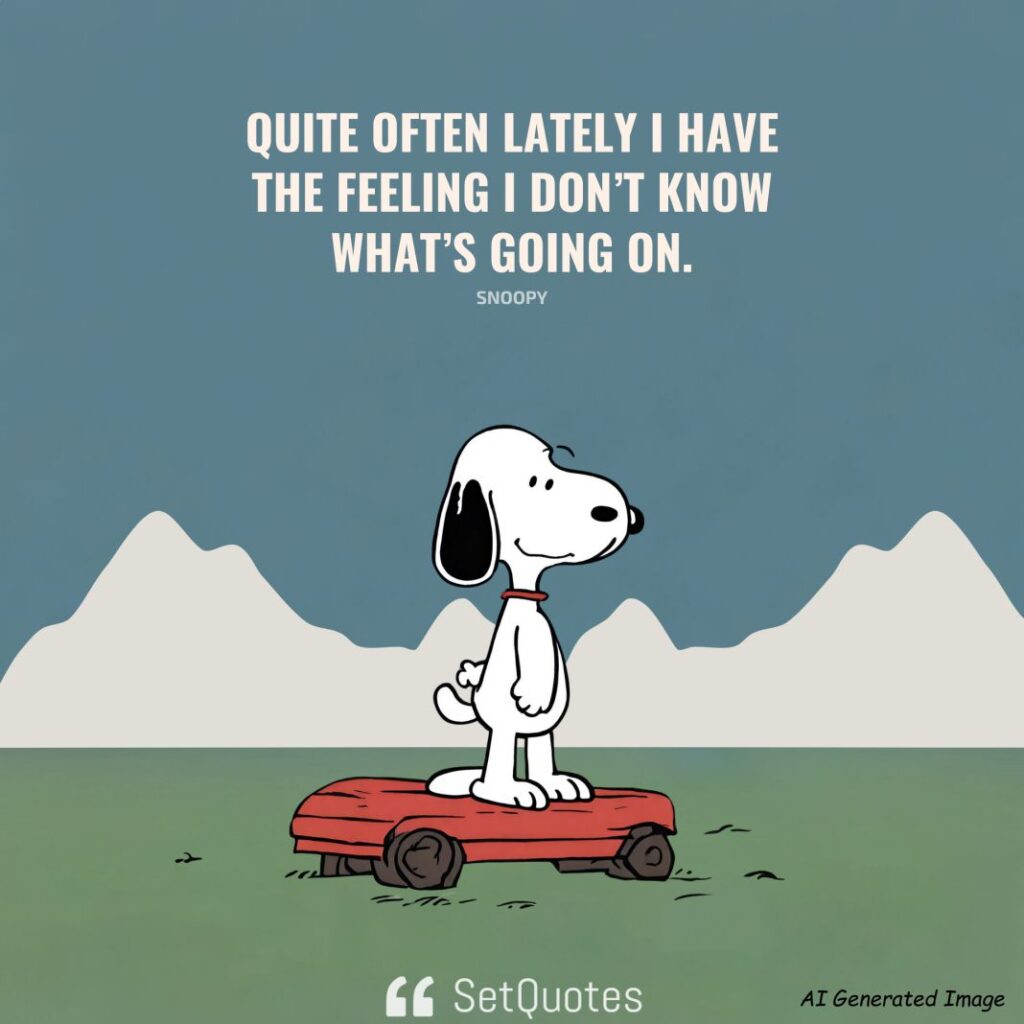 Quite often lately I have the feeling I don’t know what’s going on. – Snoopy