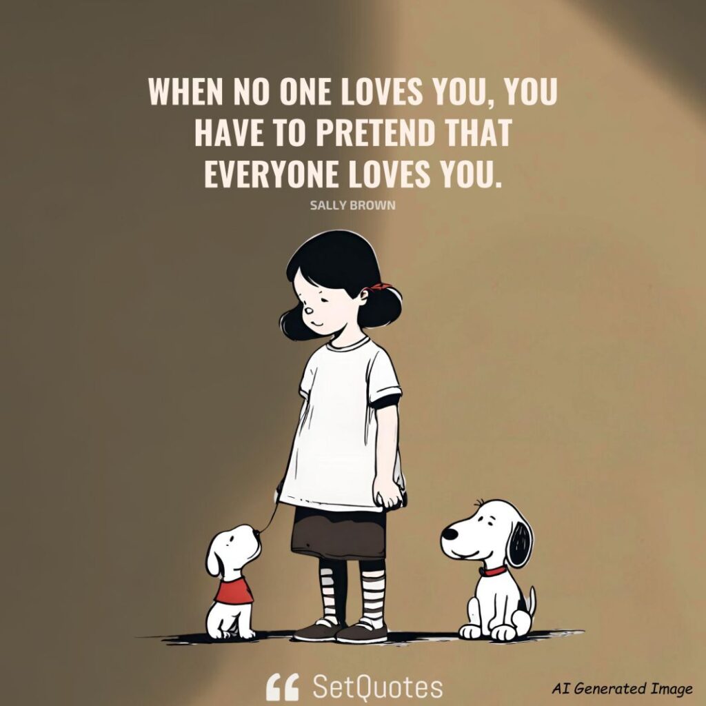 When no one loves you, you have to pretend that everyone loves you – Sally Brown